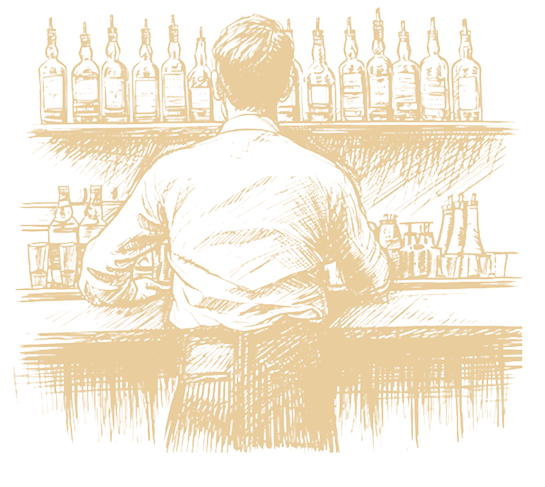 gravure d'un bar